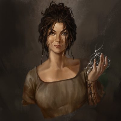 Catryn Gnaeus — character portrait from Gold, Green and Red